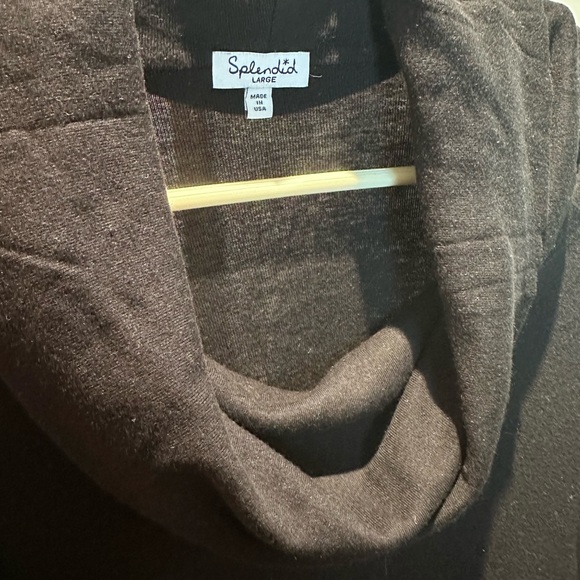 (#04) Splendid cowl neck long sleeve black sweater size L - Picture 5 of 10